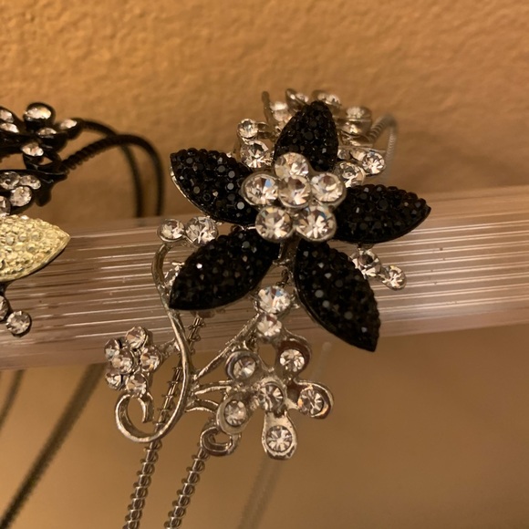 (4) Claire’s Jeweled Flower and Bow Headbands